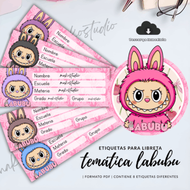 Etiquetas para cuadernos labubu