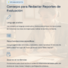 Observaciones y Sugerencias para Reportes de Evaluación Primaria 1° a 6° • Todos los Campos Formativos 22 57 Consejos para Redactar Reportes de Evaluacion