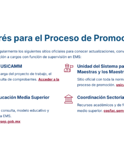 Paquete Promoción a SUPERVISOR ESCOLAR – Educación Media Superior (Carta de Exposición de Motivos + Plan de Mejora Continua + Guía EMS) EMS BACHILLERATO 2026–2027 41 Captura de pantalla de una sección de la página web titulada