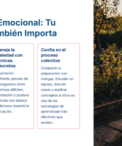 Guía de Estudio PROMOCIÓN HORIZONTAL SUPERVISIÓN – USICAMM 2026 – 2027 + (Simulador 90 Reactivos) 25 Una mujer se sienta pensativa en un jardín al atardecer. Junto a ella, un cuadro de texto en español titulado