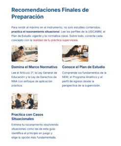 Guía de Apoyo Promoción Vertical Función SUPERVISORES - USICAMM 2026 - 2027 + (Simulador 90 Reactivos) 26 Una infografía en español titulada