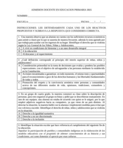 PAQUETE DE 6 EXAMENES PARA HORAS ADICIONALES, PROMOCION HORIZONTAL Y ADMISION 11 6 2