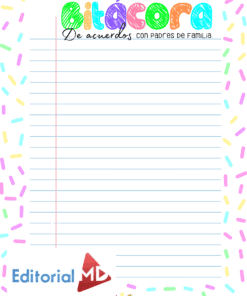 Colorida hoja de bloc de notas con 