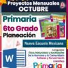 ¡Presentamos los proyectos del Programa Analítico 6° Primaria para octubre! Esta vibrante colección, especialmente diseñada para estudiantes de 6° grado de primaria, presenta llamativas portadas para libros de proyectos y un ícono de Microsoft Word. Se alinea perfectamente con la iniciativa "Nueva Escuela Mexicana" y destaca temas como la ética, la naturaleza, las sociedades y el conocimiento científico.
