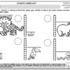UNIDAD DIDACTICA ¡JUGUEMOS A MEDIR! 15 Ficha con cuatro animales (jaguar, tapir, tucán, serpiente) junto a columnas verticales de cubos que indican sus alturas. Espacios para escribir la altura de cada animal y un nombre. Título: