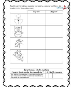 Planeación Los Títeres para Preescolar: hoja de trabajo con columnas 