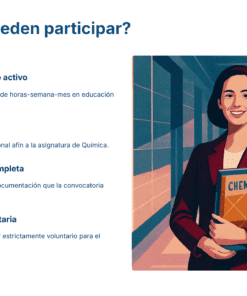 Guía de Estudio HORAS ADICIONALES CIENCIAS QUÍMICA Educación Secundaria- USICAMM 2026 – 2027 + (Simulador 90 Reactivos) 21 Ilustración de una mujer con americana roja que sostiene un libro de