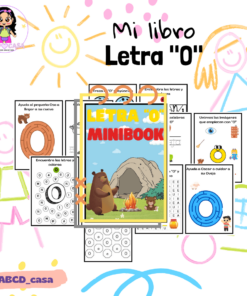 Un colorido collage educativo para niños que presenta un minilibro titulado 