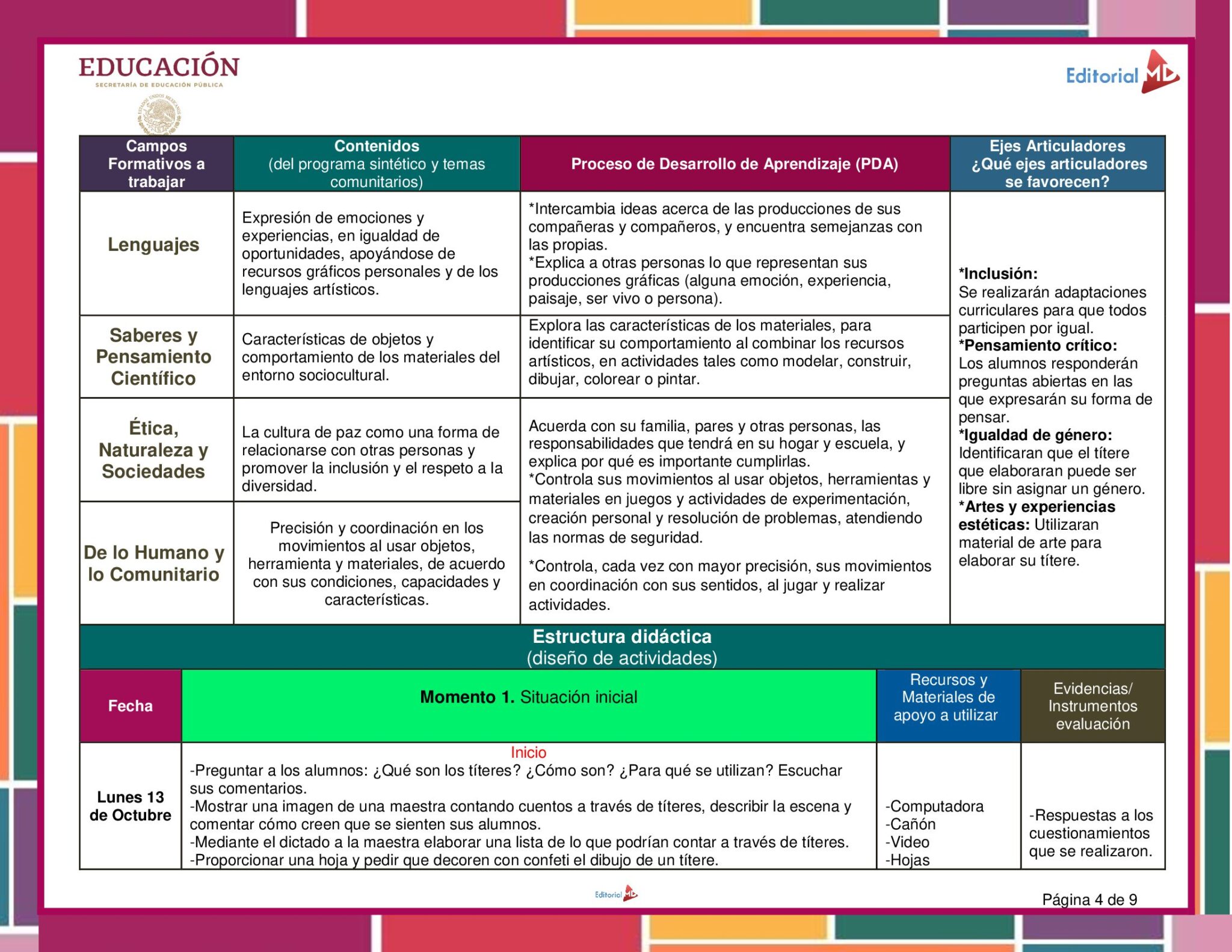 Planeación Elaboramos un Títere para Preescolar 5 Planeación Elaboramos un Títere para Preescolar - Image 5