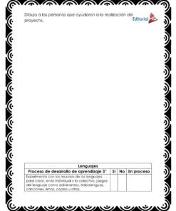 El Cuadernillo de Trabajo Las Rondas para Preescolar presenta una hoja de trabajo decorativa con borde negro, espacio para dibujar 