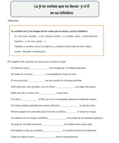Hoja de ejercicios de lengua española sobre el uso de la 
