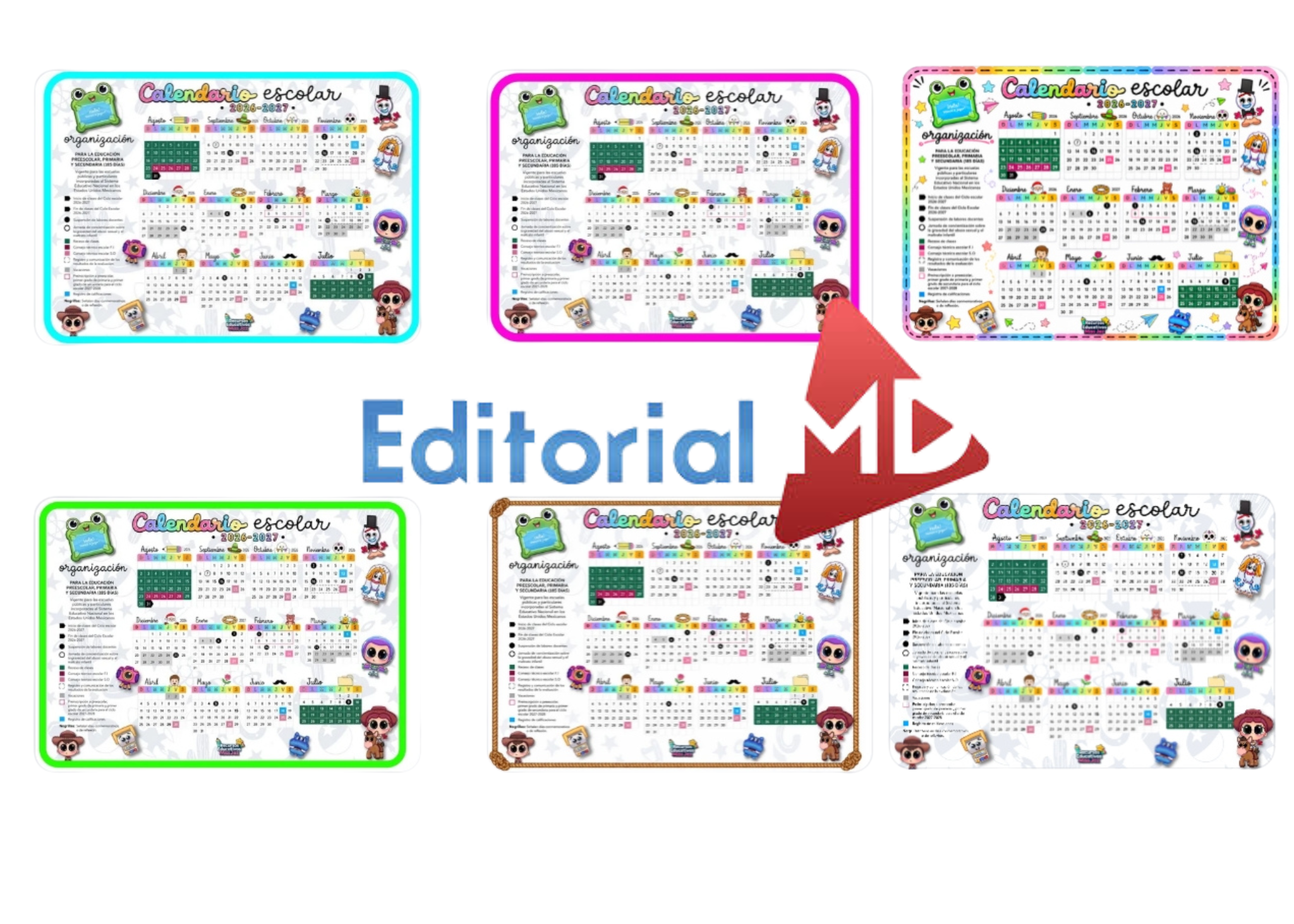📚✨ Calendario Escolar 2026-2027 | Temática Toy Story 5 | 6 diseños 1 📚✨ Calendario Escolar 2026-2027 | Temática Toy Story 5 | 6 diseños