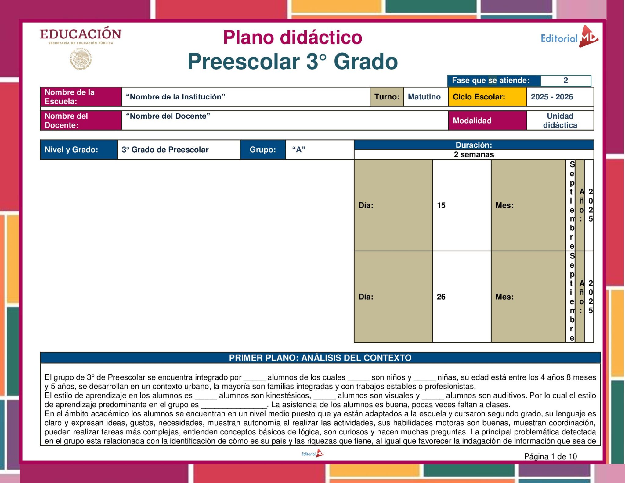 Planeación México, mi País para Preescolar 2 Planeación México, mi País para Preescolar - Image 2