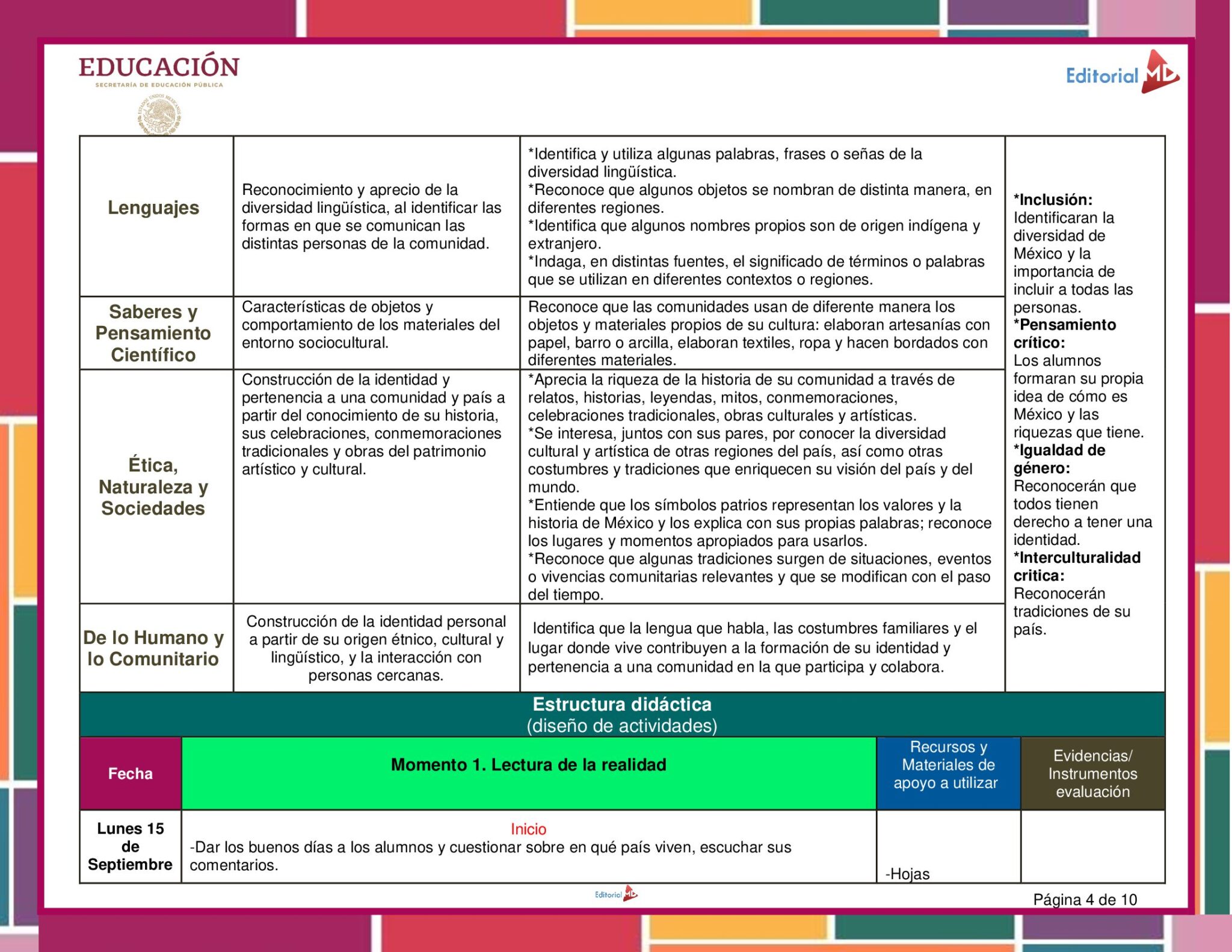 Planeación México, mi País para Preescolar 5 Planeación México, mi País para Preescolar - Image 5