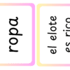 Dos tarjetas rectangulares con esquinas redondeadas. La tarjeta de la izquierda dice 
