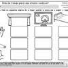 UNIDAD DIDACTICA ¡JUGUEMOS A MEDIR! 16 Hoja de ejercicios en español que muestra una mesa, un televisor y una cama. Debajo hay casillas para anotar las medidas y un diagrama de una mano y un pie con los que medir. Las instrucciones y una nota guían a los alumnos para medir objetos domésticos.