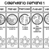Llegó el frío...¿Y ahora qué hacemos? 18 Calendario semanal ilustrado en blanco y negro en español para la