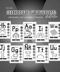 Abecedario blanco y negro minimalista