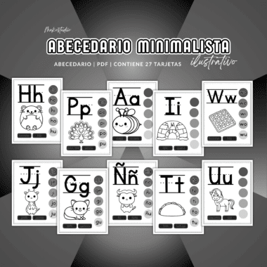 Abecedario blanco y negro minimalista
