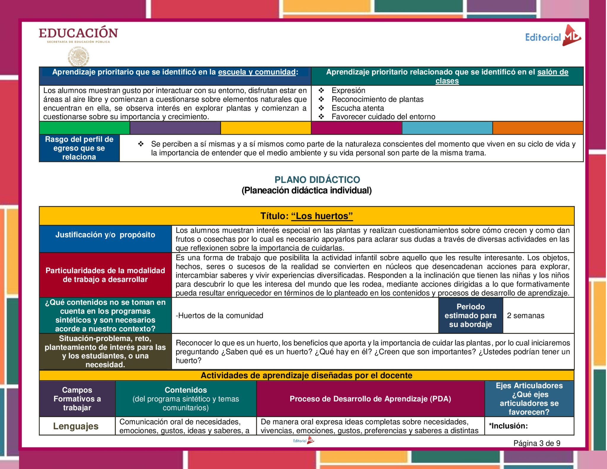 Planeación los Huertos para Preescolar 4 Planeación los Huertos para Preescolar - Image 4