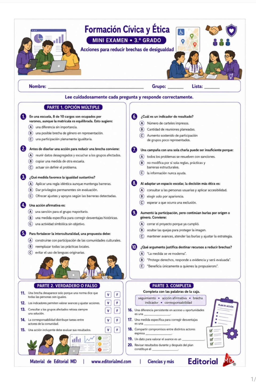 Nivelación y Fortalecimiento Academico (Formación Cívica y Ética 3°) 2 Nivelación y Fortalecimiento Academico (Formación Cívica y Ética 3°) - Image 2