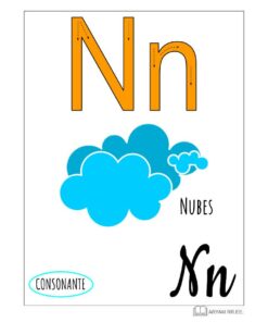 Ilustración educativa que muestra la letra 