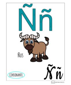 Aprendo el Abecedario. Ilustrado que contiene la letra 'N'.