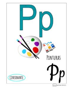 Un cartel educativo del Aprendo el Abecedario. Ilustrado con la letra 