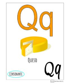 Afiche educativo que muestra la letra 