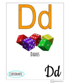 Flashcard educativa del Aprendo el Abecedario. Ilustrado que representa la letra 
