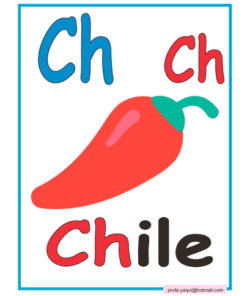Ilustración de un Abecedario rojo con las palabras 