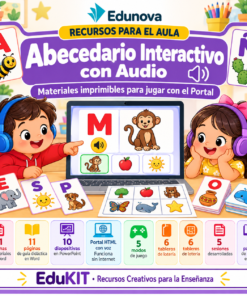 Abecedario Interactivo con Audio para Preescolar y Primaria | 27 Letras con Voz, Juegos Educativos y Portal Interactivo