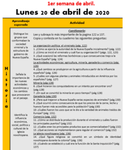 Actividades de 4°Año