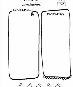 Una plantilla de lista de cumpleaños en español dividida en dos secciones: 