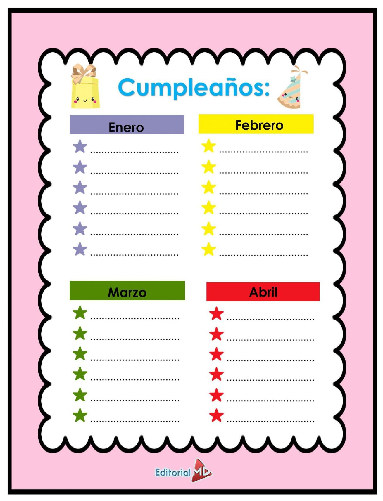 cumpleaños Agenda Escolar 2021-2022 