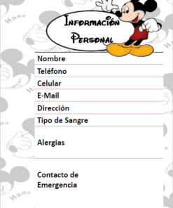 Agenda Escolar y o Personal Mickey 01