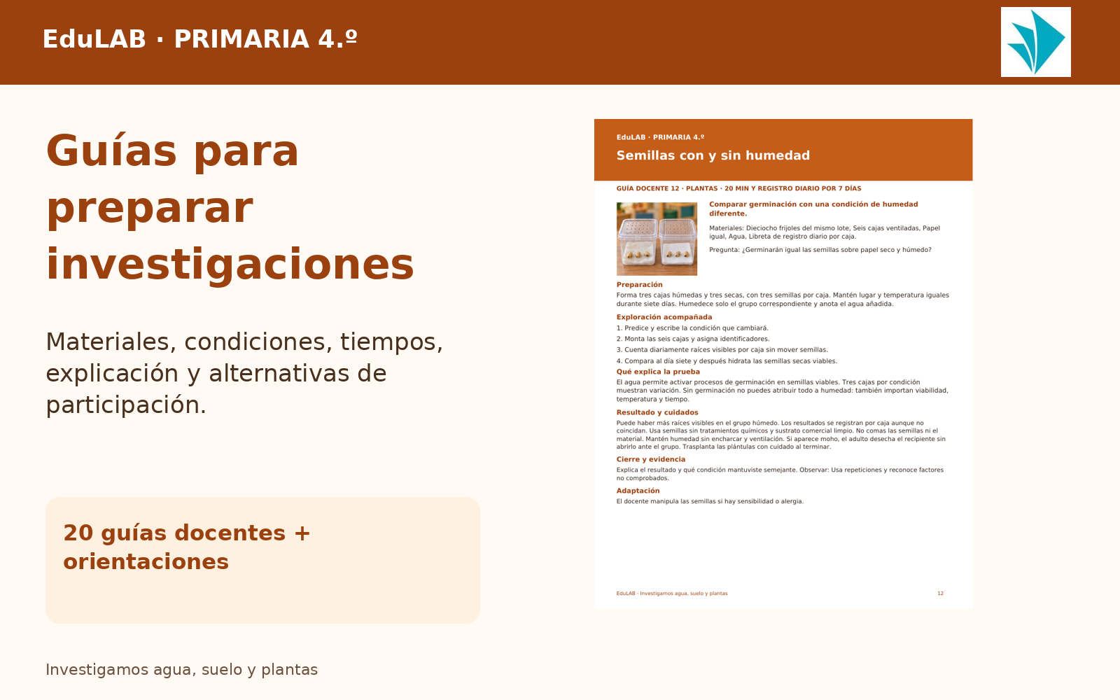Investigamos Agua, Suelo y Plantas | 4.º de Primaria | 20 Experiencias con Fichas, Guías, Word, PowerPoint y Portal HTML 4 Investigamos Agua, Suelo y Plantas | 4.º de Primaria | 20 Experiencias con Fichas, Guías, Word, PowerPoint y Portal HTML - Imagen 4