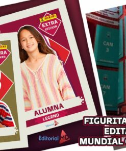 Imagen que muestra diseños de calcomanías de Panini con dos niños etiquetados como 