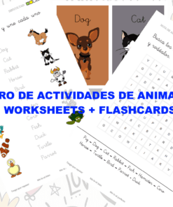 Libro de Actividades de Animales. Worksheets + Flashcards para Imprimir.