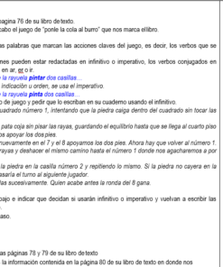 Imagen de un documento con texto que presenta un esquema estructurado para un plan de lección o material educativo titulado 
