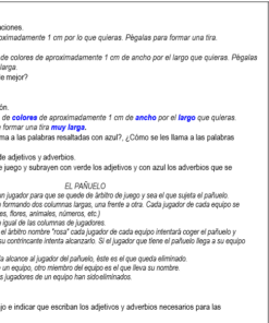 Captura de pantalla de un plan de sesiones de aula 