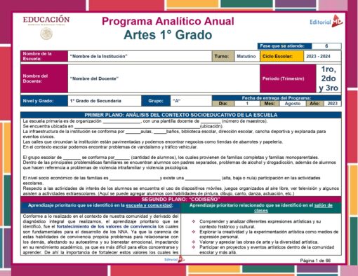 Artes 1° Programa Analitico Editorial MD page 0001