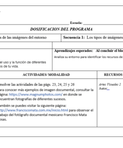 Imagen de una plantilla de documento escolar titulada 