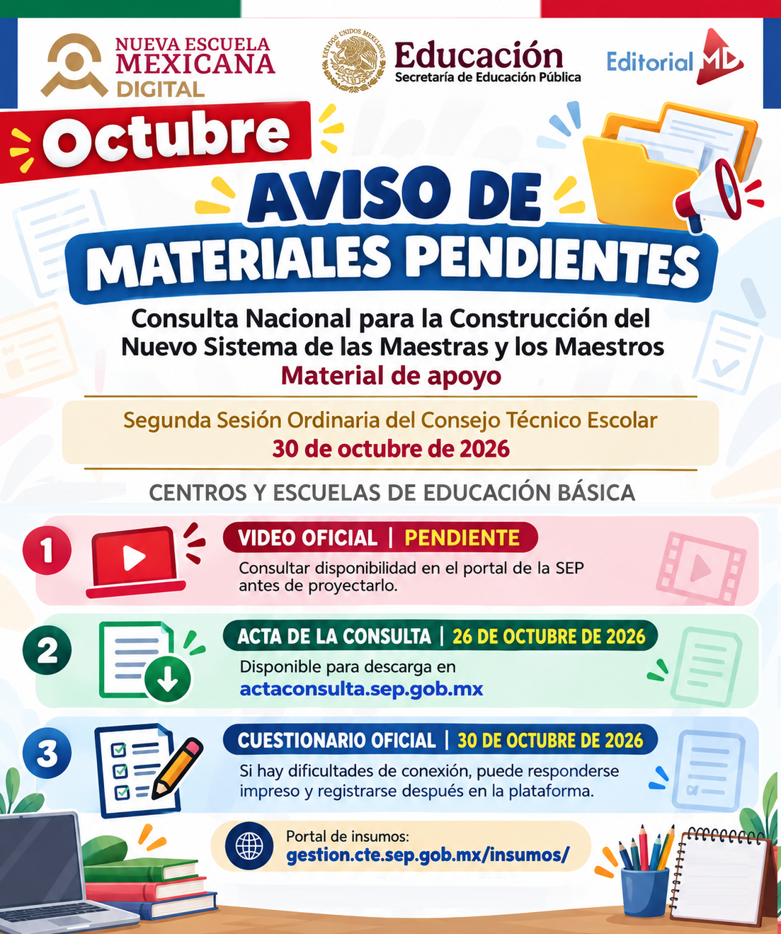 CTE 2DA SESIÓN OCTUBRE 2026 | CARPETA CONTESTADA | CONSULTA NACIONAL CONSTRUCCIÓN DEL NUEVO SISTEMA DE LAS MAESTRAS Y LOS MAESTROS 3 CTE 2DA SESIÓN OCTUBRE 2026 | CARPETA CONTESTADA | CONSULTA NACIONAL CONSTRUCCIÓN DEL NUEVO SISTEMA DE LAS MAESTRAS Y LOS MAESTROS - Imagen 3
