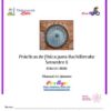 Portada de un manual de física para alumnos del 5º semestre, con una brújula sobre un mapa, logotipos y datos de contacto. Título en español: "Prácticas de Física para Bachillerato: Semestre 5 (Edición 2026) Manual del alumno.