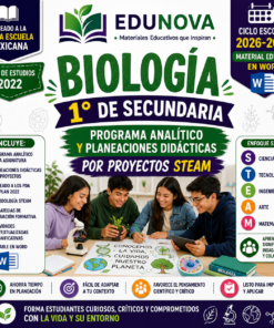 Biología 1° Secundaria NEM 2026-2027 | Programa Analítico y Planeaciones por Proyectos STEAM | Word Editable