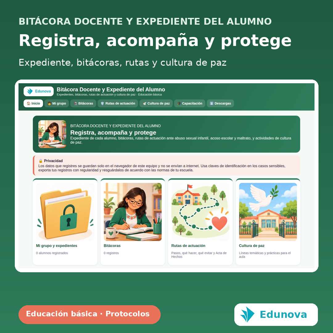 Bitácora Docente y Expediente del Alumno | Protocolos SEP, Registro Escolar y Cultura de Paz 2 Bitácora Docente y Expediente del Alumno | Protocolos SEP, Registro Escolar y Cultura de Paz - Imagen 2