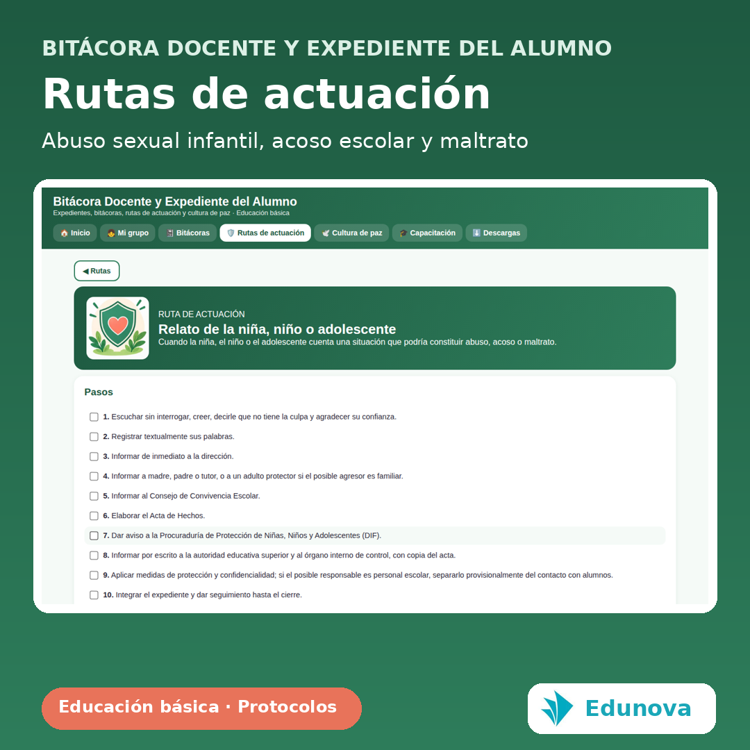 Bitácora Docente y Expediente del Alumno | Protocolos SEP, Registro Escolar y Cultura de Paz 5 Bitácora Docente y Expediente del Alumno | Protocolos SEP, Registro Escolar y Cultura de Paz - Imagen 5
