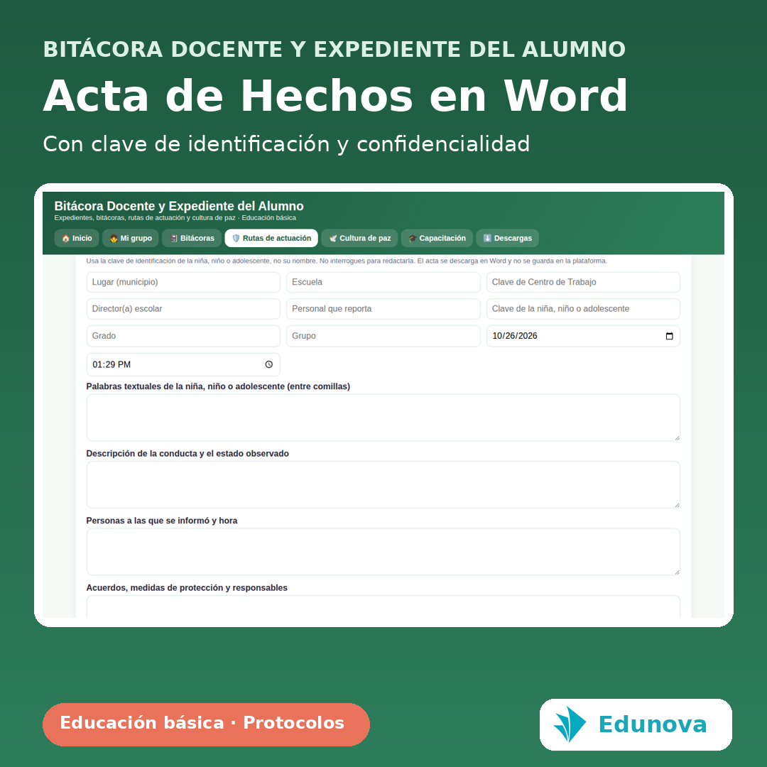Bitácora Docente y Expediente del Alumno | Protocolos SEP, Registro Escolar y Cultura de Paz 6 Bitácora Docente y Expediente del Alumno | Protocolos SEP, Registro Escolar y Cultura de Paz - Imagen 6
