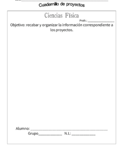 Plantilla en blanco para un proyecto de física de secundaria española según la 
